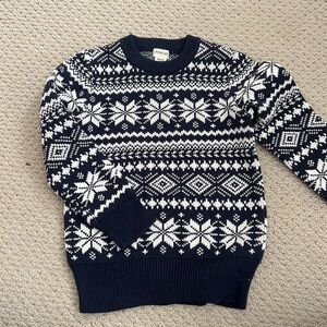 NWOT Navy Blue Fair Isle Crewneck Sweater